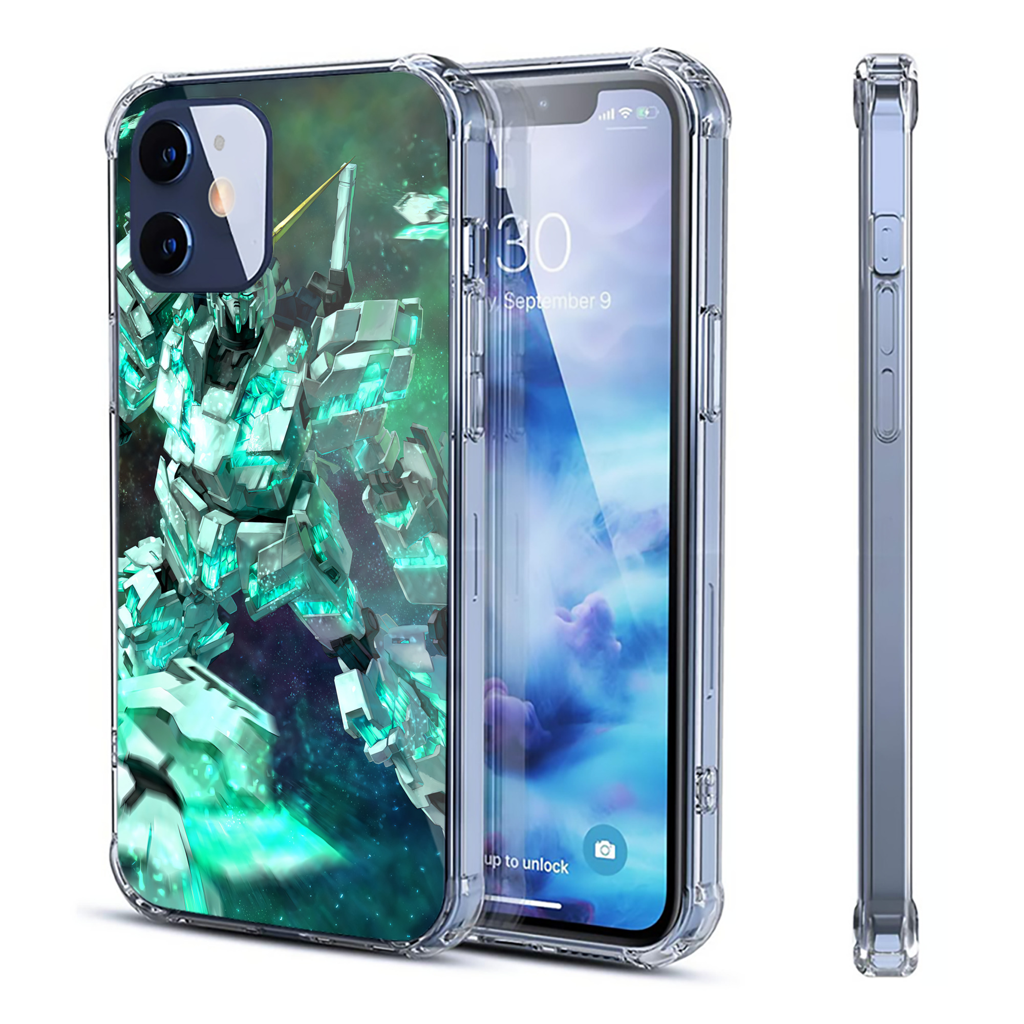 （画像用） 機動戦士ガンダム Mobile Suit Gundam 【iPhone 12シリーズ対応】透明スマホケース（クリアソフトケース）